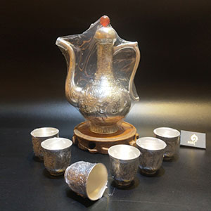 龙凤呈祥足银酒具